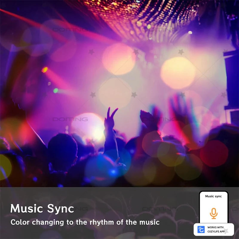 PureNode WiFi Smart Bulb music sync - colour changing to the rhythm of your music