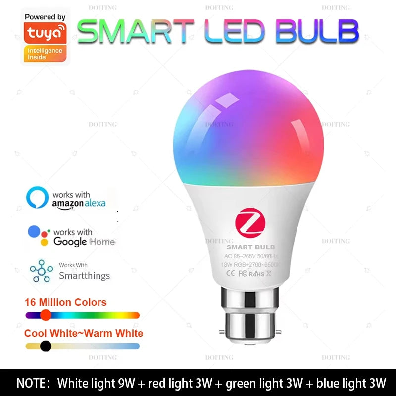 PureNode ZigBee Smart Bulb B22 bayonet - powered by Tuya, works with Alexa, Google Home and SmartThings