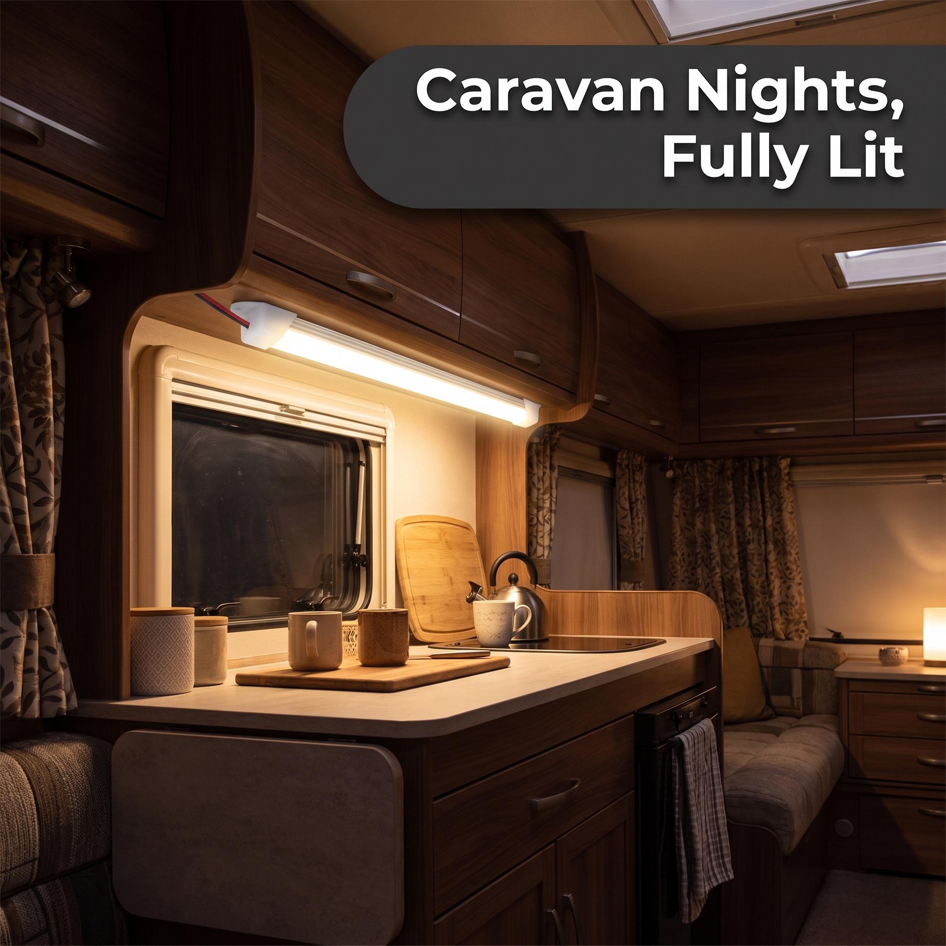 PureNode LED Strip Bar Lights - caravan interior use case