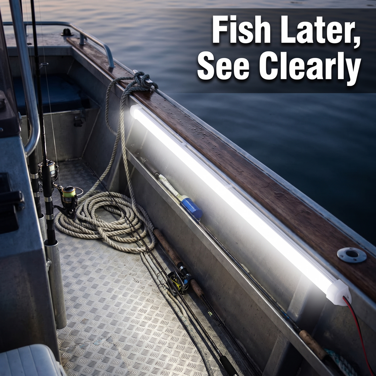 PureNode LED Strip Bar Lights - fishing boat deck use case