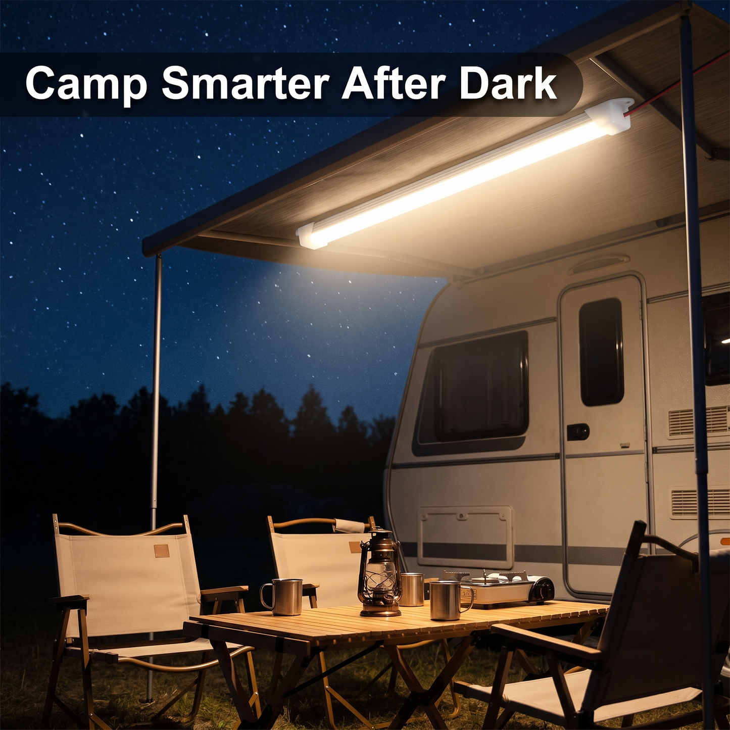 PureNode LED Strip Bar Lights - camping awning use case