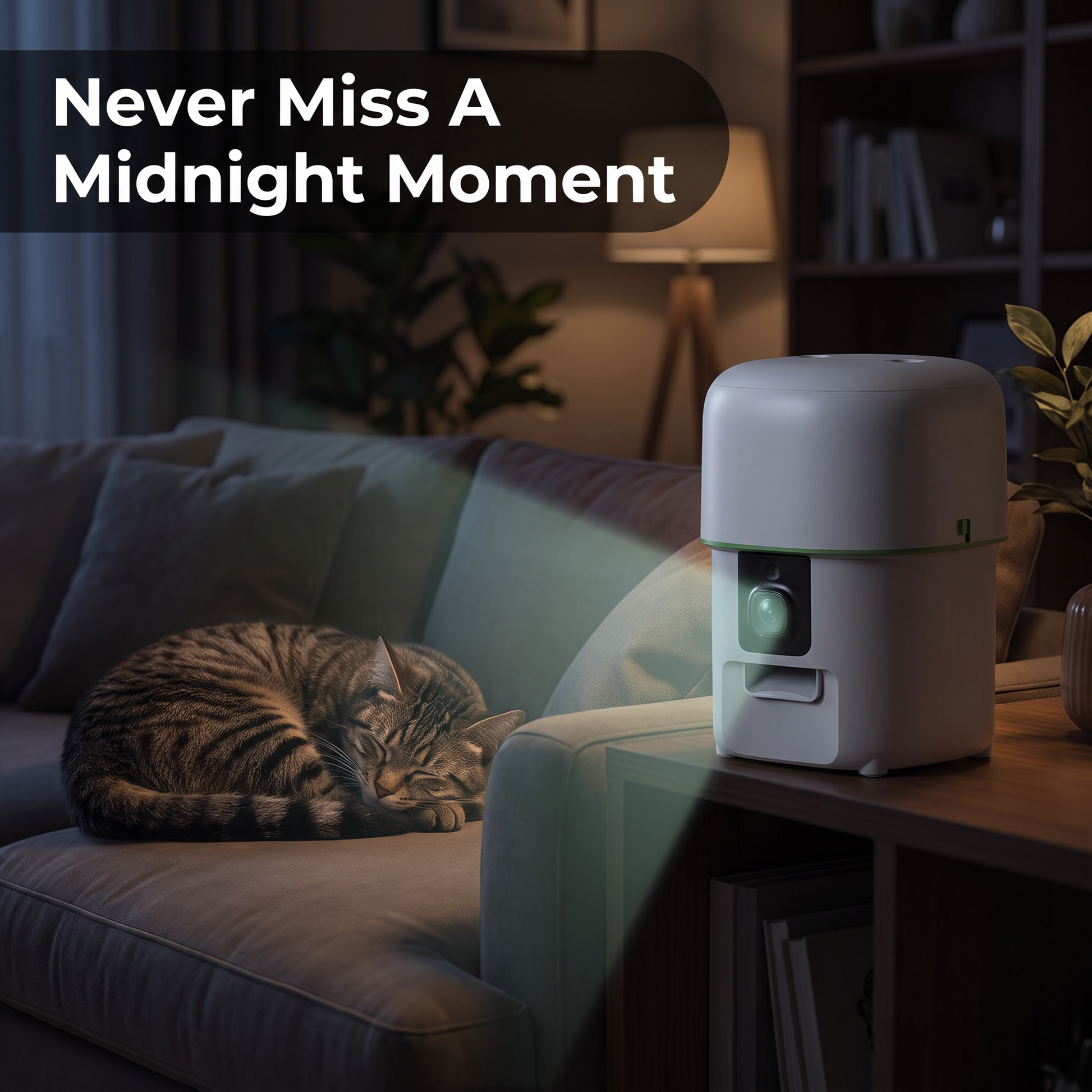 PureNode WiFi Pet Camera Treat Dispenser - night vision use case