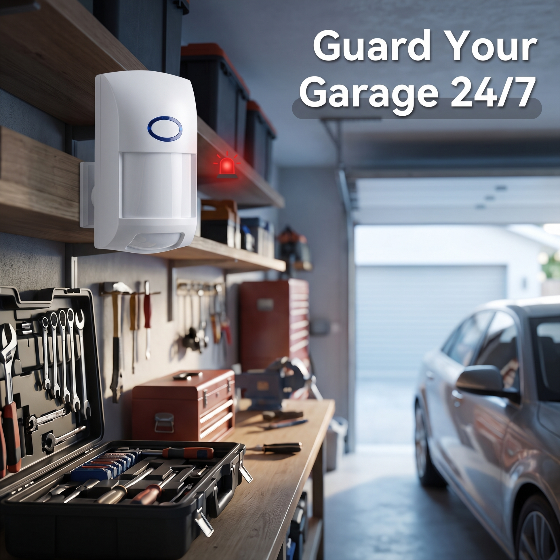 PureNode WiFi PIR Sensor No Hub Required - garage security use case