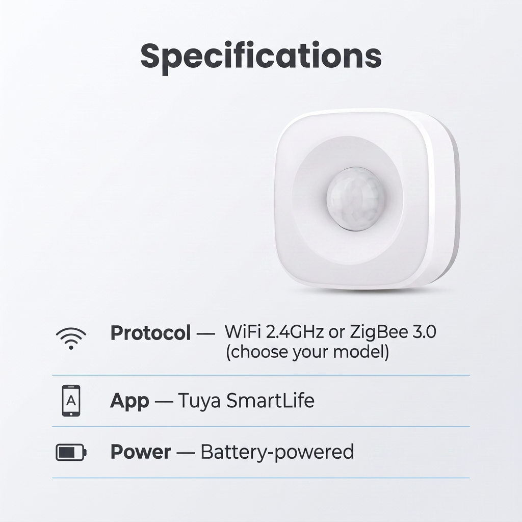 PureNode WiFi/ZigBee PIR Sensor - specifications sheet