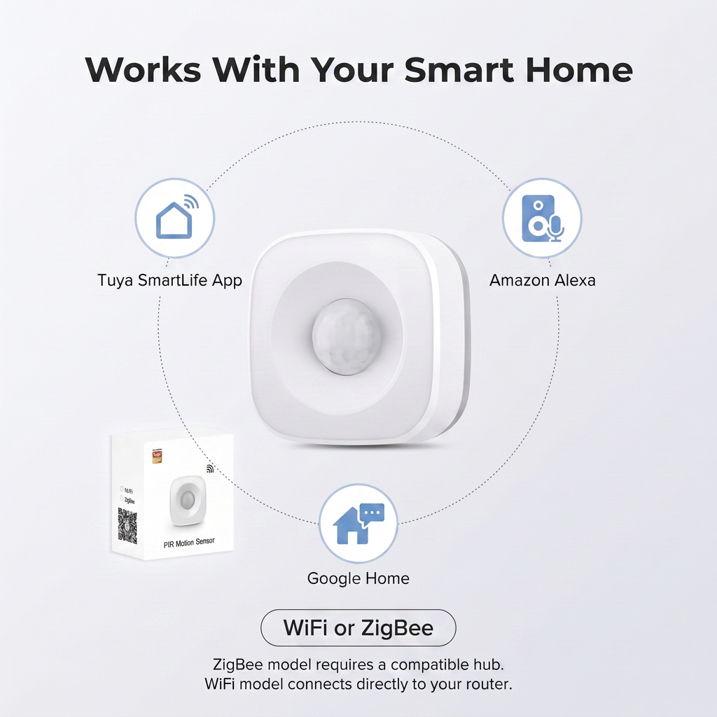 PureNode WiFi/ZigBee PIR Sensor - works with Tuya SmartLife, Alexa, Google Home