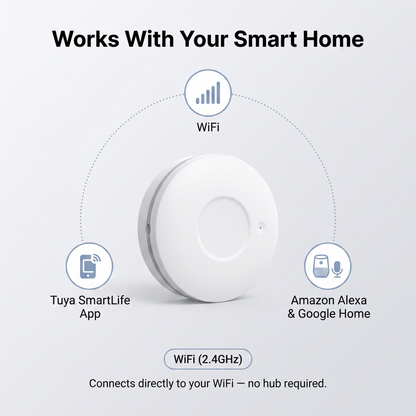 PureNode WiFi Water Leak Kit Siren Alarm - works with Tuya SmartLife, Alexa, Google Home
