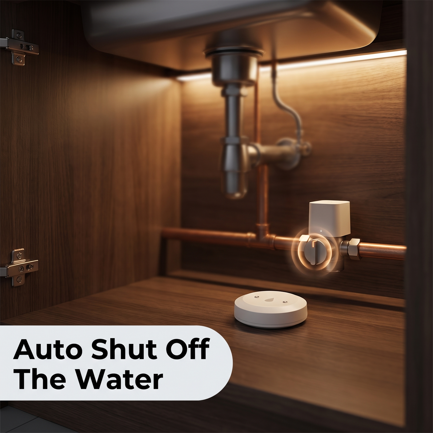 PureNode ZigBee Water Leak Sensor Flood Alert - smart valve shutoff use case