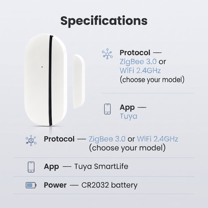PureNode WiFi/ZigBee Door and Window Sensor - specifications sheet