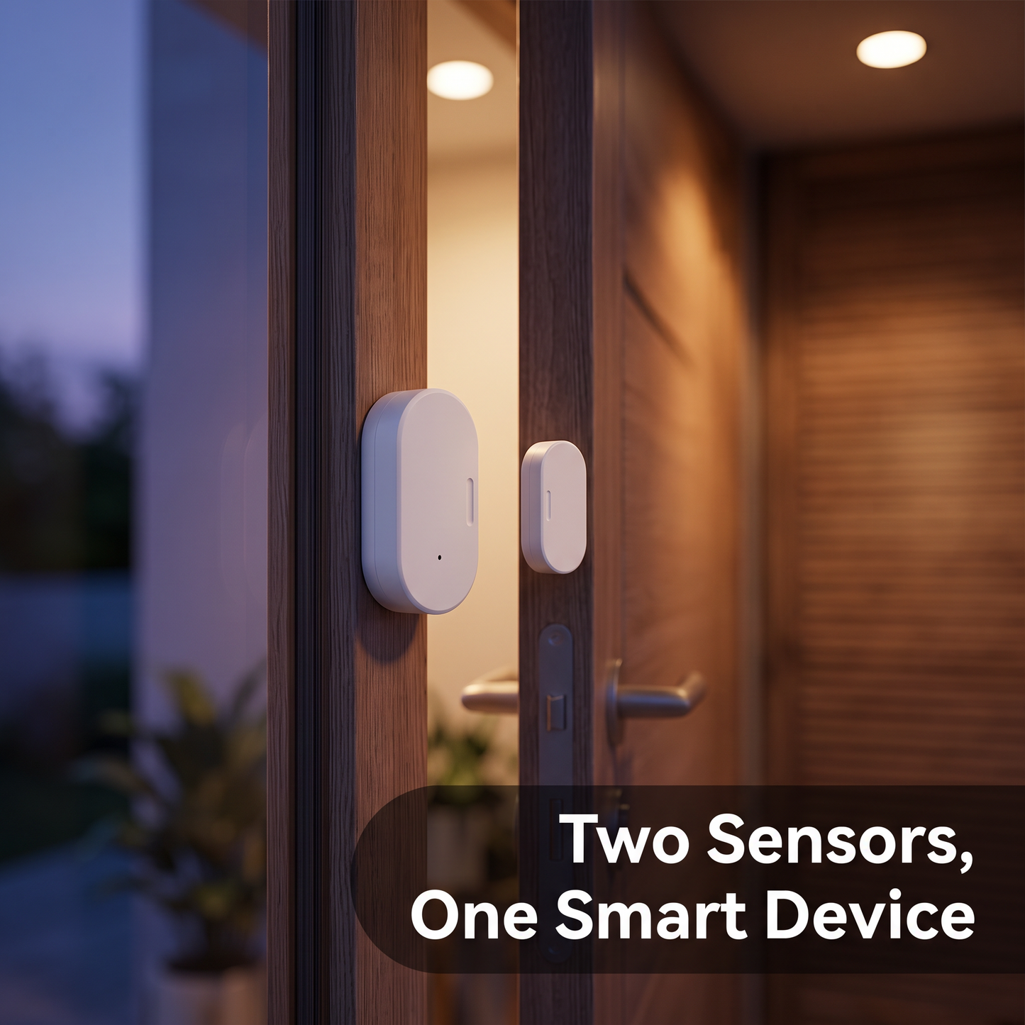 PureNode ZigBee Door Sensor 2-in-1 Lux+Magnet - front door use case
