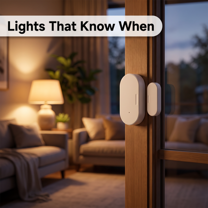 PureNode ZigBee Door Sensor 2-in-1 Lux+Magnet - living room window lux automation use case