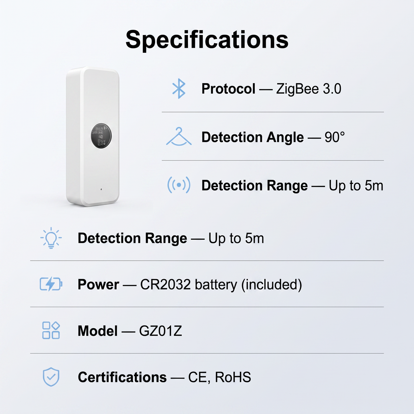 PureNode ZigBee Illuminance Sensor - specifications sheet