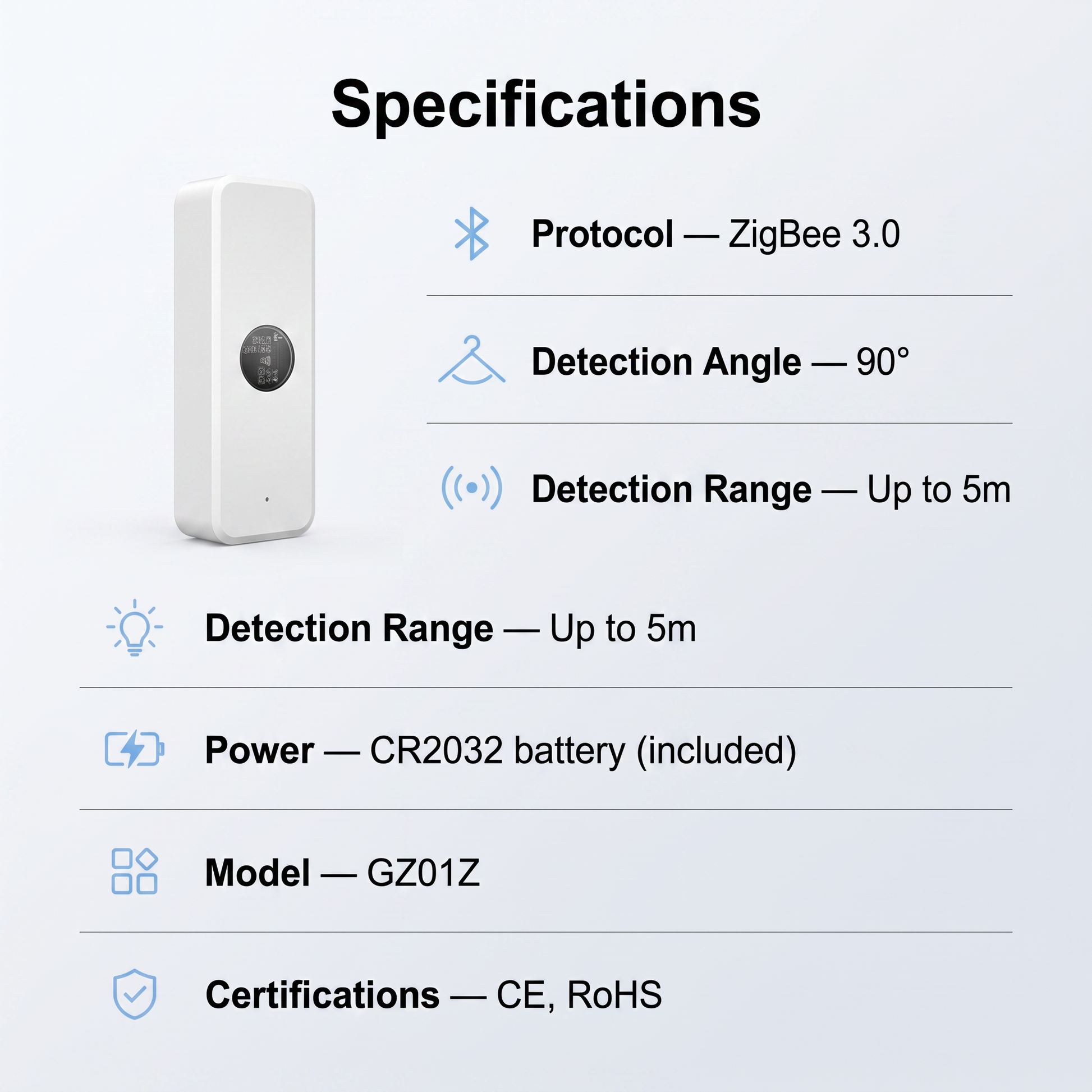 PureNode ZigBee Illuminance Sensor - specifications sheet