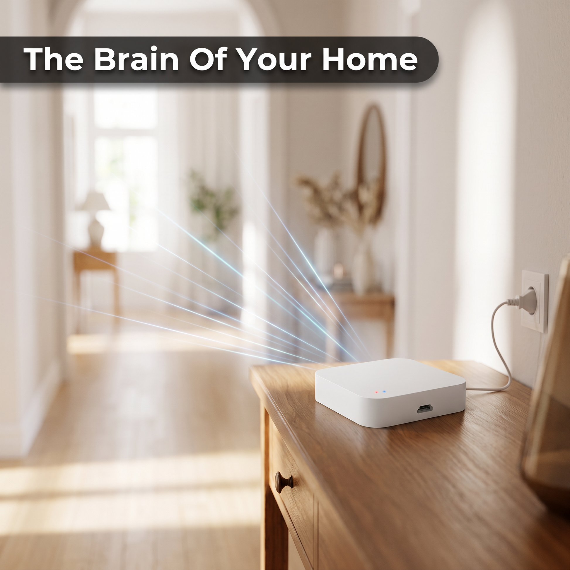PureNode Multi-Mode Hub ZigBee WiFi IR - hallway central hub use case