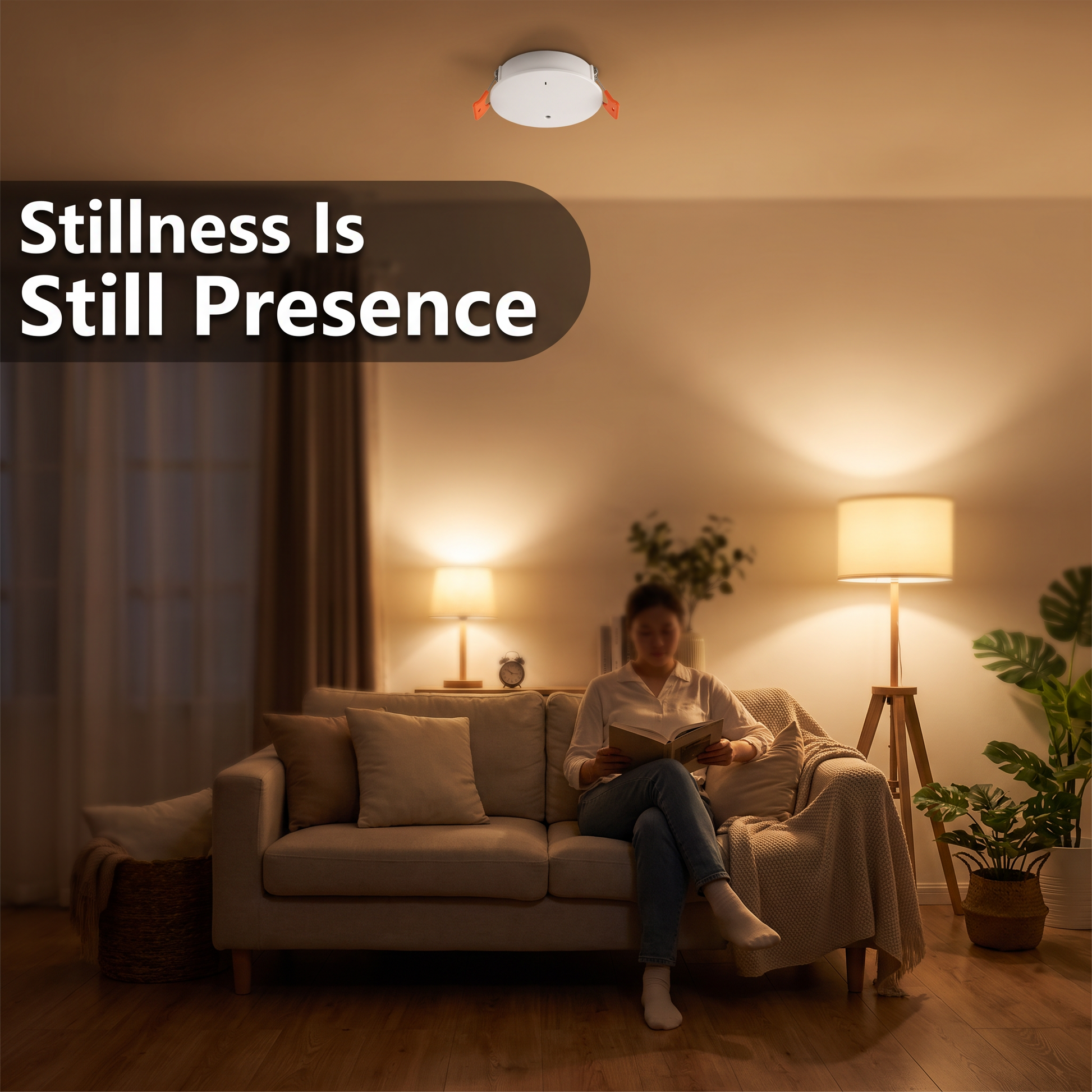 PureNode mmWave Presence Sensor - living room reading use case