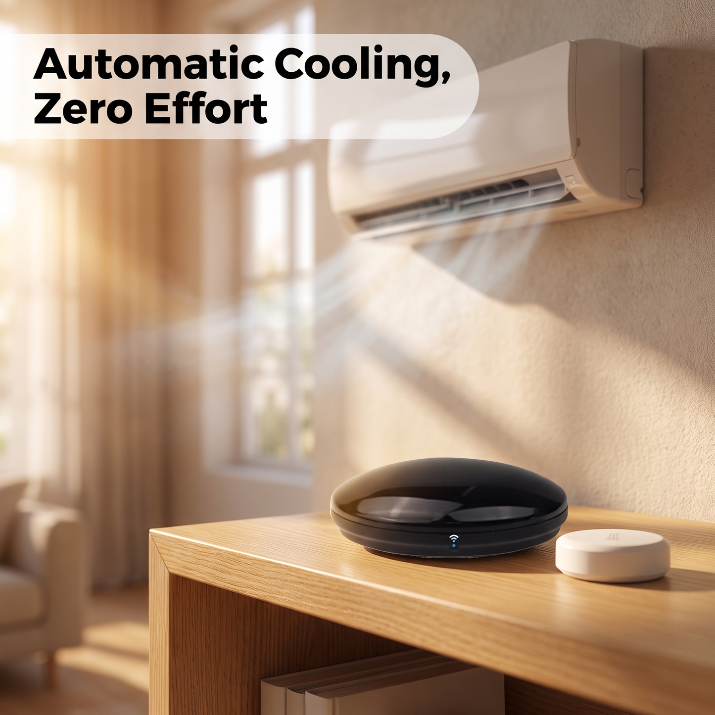 Smart IR Blaster paired with temperature sensor for automatic aircon control