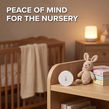 Smart temperature sensor monitoring baby nursery room conditions