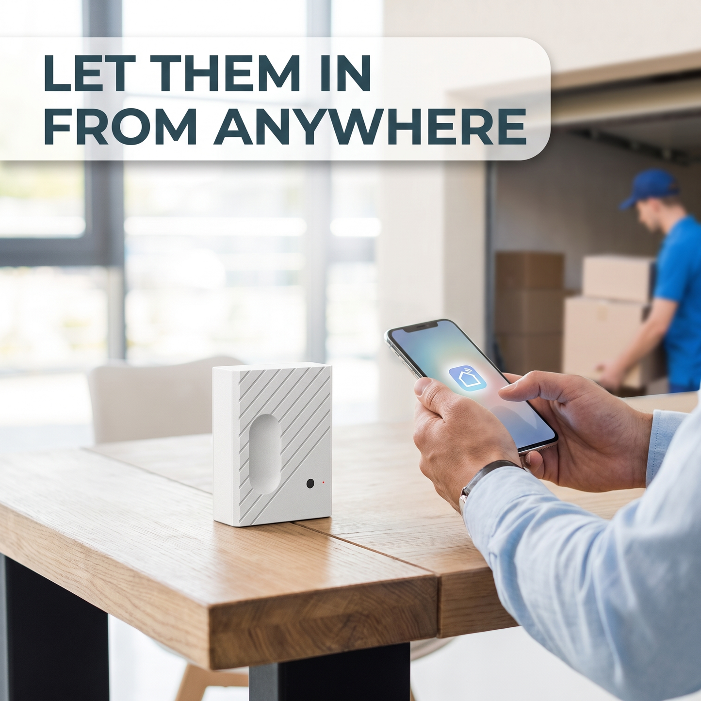 Opening garage door remotely for delivery or tradesperson access