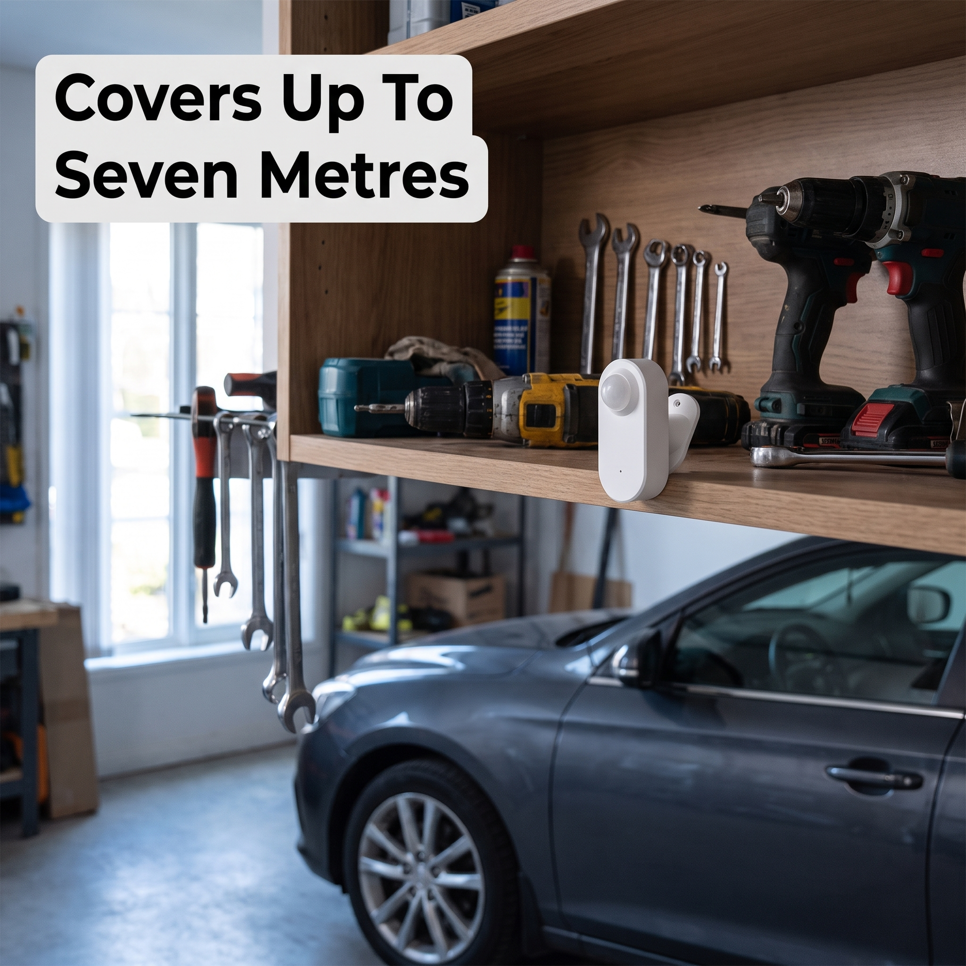 WiFi motion sensor monitoring garage for security