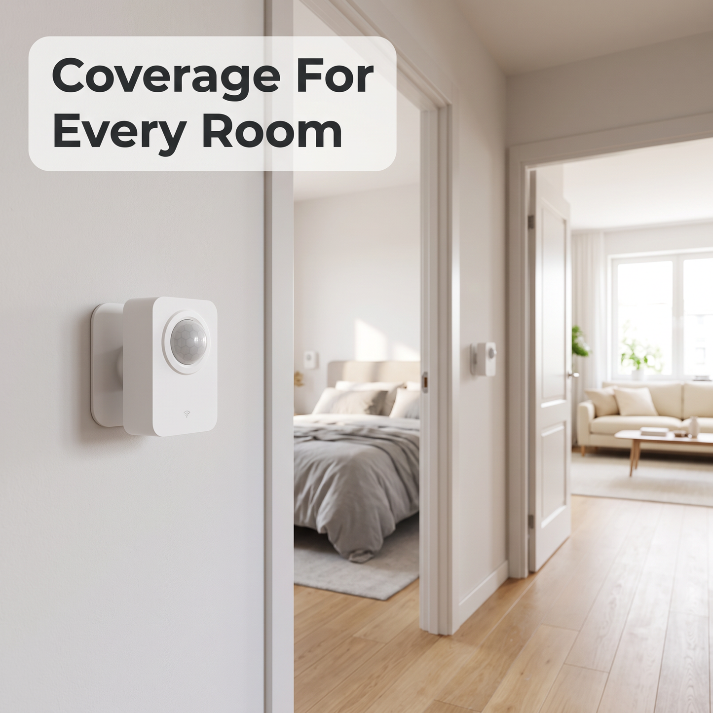 ZigBee motion sensor providing whole home multi room coverage