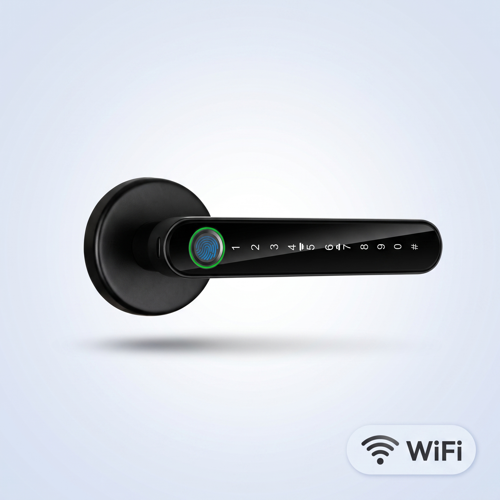 PureNode WiFi Fingerprint Door Lock 5-Way Unlock Black