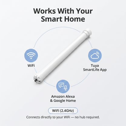 WiFi Roller Blind Motor compatibility - WiFi, Tuya SmartLife app, Amazon Alexa, Google Home
